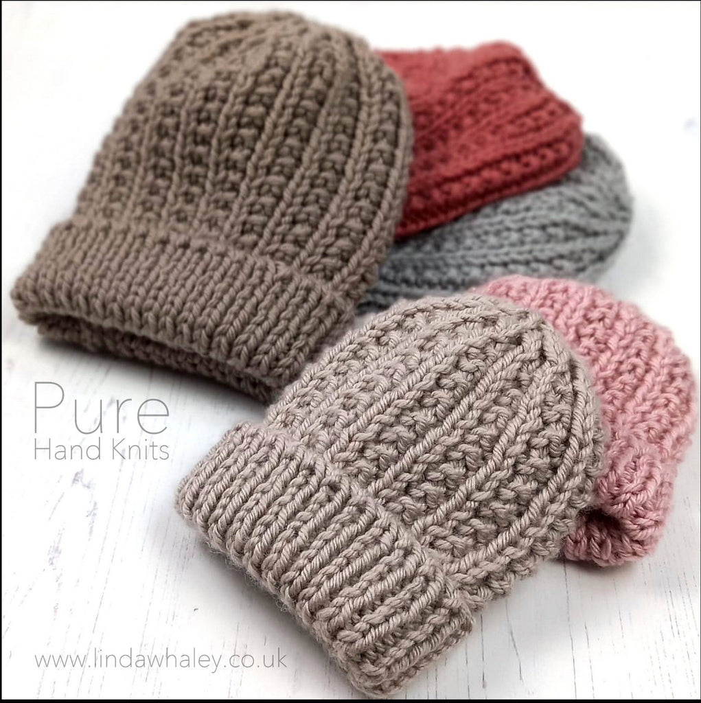 Chunky Yarn Free 12 Ply Beanie Knitting Patterns DIY Kit Summer