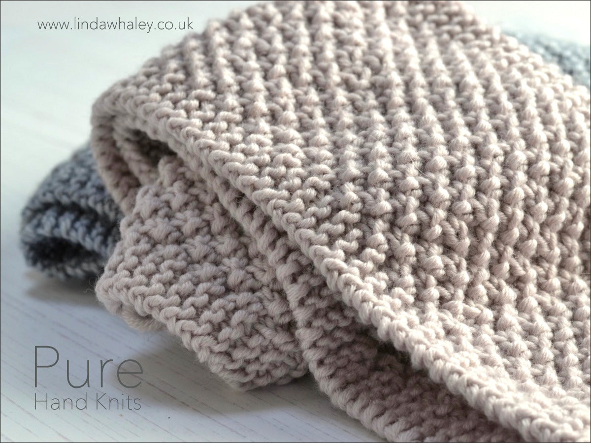 HOPE SIMPLE STRAIGHT TEXTURED ARAN SCARF – Linda Whaley Knitting ...
