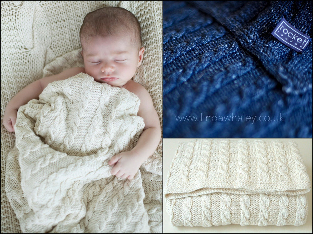 CABLED BABY BLANKET