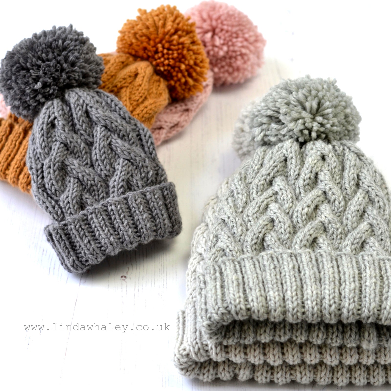 NYSA ARAN BOBBLE HAT – Linda Whaley Knitting Pattern Collections