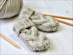 NYSA ARAN CABLED BABY MITTS