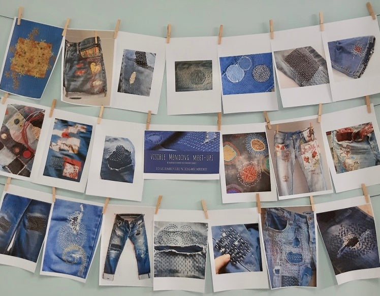 A SASHIKO VISIBLE DECORATIVE MENDING EVENING WITH PROSECCO